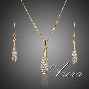 Austrian Crystal Drop Earring and Pendant Set